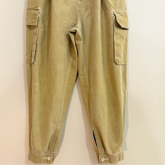Vintage Sasson Jeans Cuffed Tan Cargo Pants with Dart Details - Picture 4 of 16
